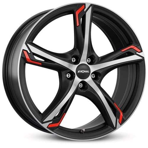 Ronal R62 red Jetblack-Matt-Frontkopiert R18 7.5J 5x100 ET35 - nuotrauka 1