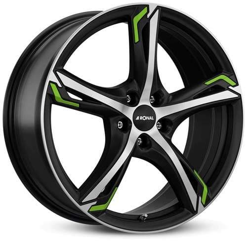 Ronal R62 green Jetblack-Matt-Frontkopiert R20 8.5J 5x114.3 ET50 - nuotrauka 1