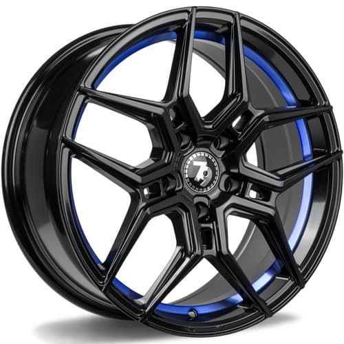 seventy9 SV-B Black Glossy Blue Inner Lip R19 9.5J 5x120 ET38 - nuotrauka 1