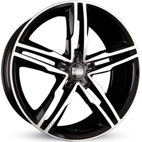 MAM A1 Black Front Polished R18 8J 5x112 ET44 - nuotrauka 1
