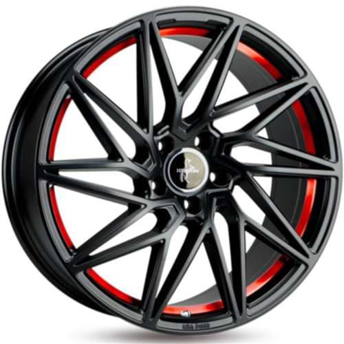 Keskin Tuning KT20 Black Painted Red Inside R18 8J 5x112 ET30 - nuotrauka 1