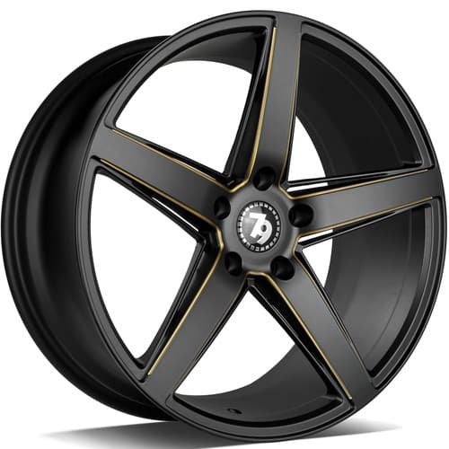 seventy9 SV-N Black Matt Milled Gold R18 8J 5x120 ET30 - nuotrauka 1