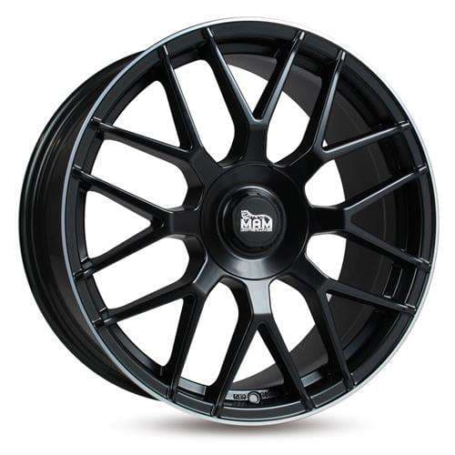 MAM GT1 Matt Black Lip Polish R17 7.5J 5x100/112 ET45 - nuotrauka 1