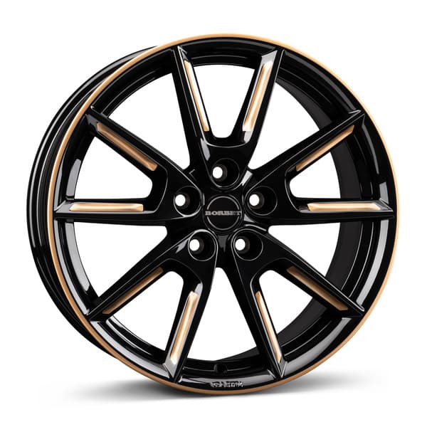 Borbet LX19 Black Glossy Gold Spoke Rim R19 8J 5x108 ET45 - nuotrauka 1