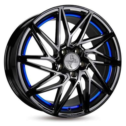 Keskin Tuning KT20 Black Painted Blue Inside R20 8.5J 5x112 ET45 - nuotrauka 1