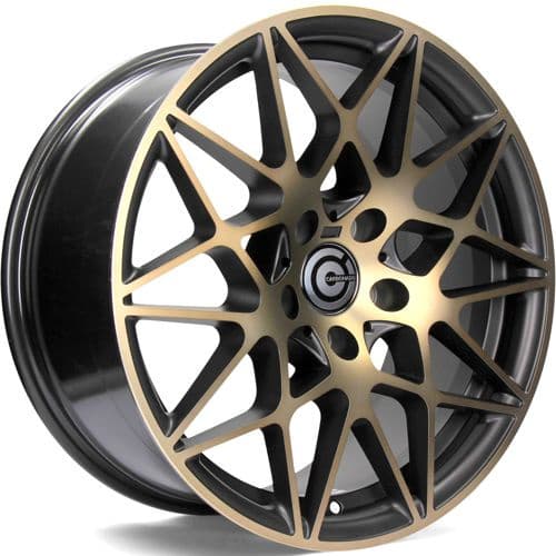 Carbonado Crazy Black Glossy Gold Front R18 8.5J 5x120 ET35 - nuotrauka 1