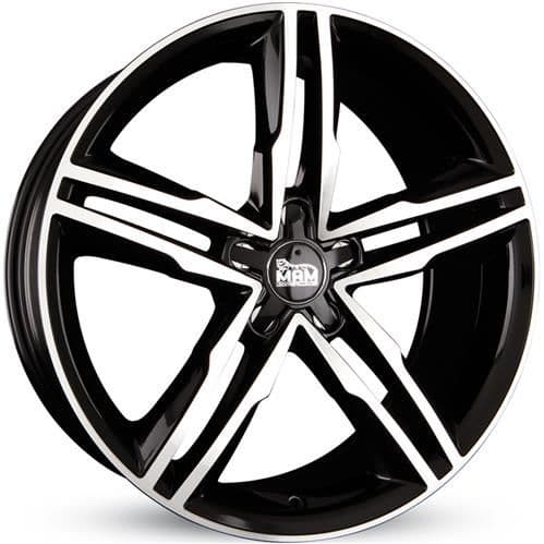 MAM A1 Black Front Polish R19 8J 5x112 ET30 - nuotrauka 1