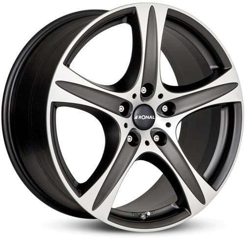 Ronal R55 Mattschwarz-Frontkopiert R18 8.5J 5x130 ET55 - nuotrauka 1