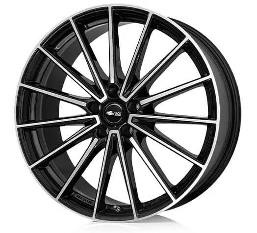 Brock B43 Schwarz Front-Poliert R20 10J 5x120 ET35 - nuotrauka 1
