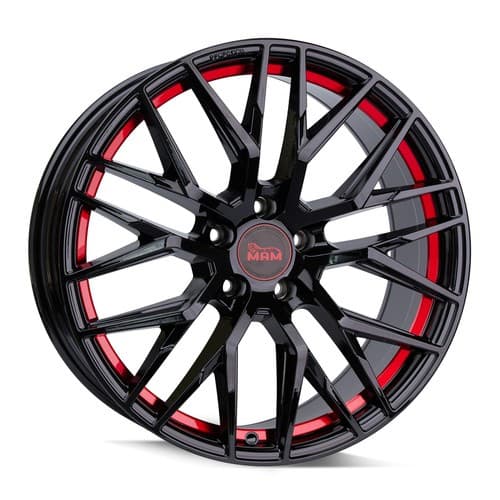 MAM RS4 Black Painted Red Inside R20 8.5J 5x120 ET35 - nuotrauka 1