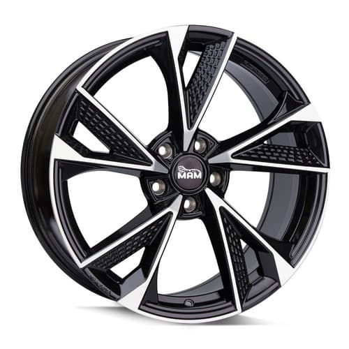 MAM RS6 Black Front Polished R20 8.5J 5x114.3 ET35 - nuotrauka 1