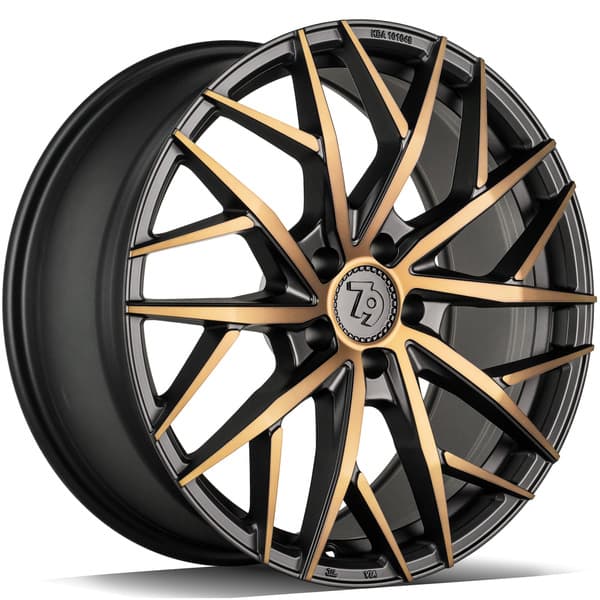 seventy9 SSF-1 Black Glossy Gold Front R19 8.5J 5x112 ET45 - nuotrauka 1