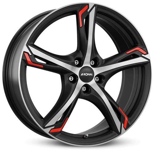 Ronal R62 red Jetblack-Matt-Frontkopiert R19 8J 5x112 ET25 - nuotrauka 1