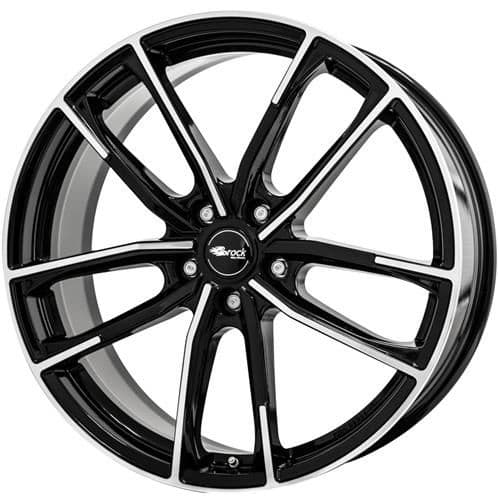 Brock B38 Schwarz Glanz Voll-Poliert R20 8J 5x114.3 ET45 - nuotrauka 1