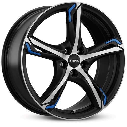 Ronal R62 blue Jetblack-Matt-Frontkopiert R18 7.5J 5x114.3 ET45 - nuotrauka 1
