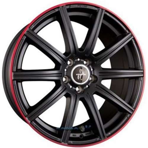 Keskin Tuning KT16 Matt Black Lip Red R19 9.5J 5x112 ET45 - nuotrauka 1